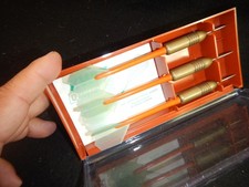 Vintage KWIZ dart set in original box w papers 3" 26 gram