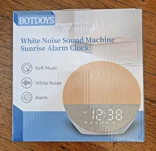 Sunrise Alarm Clock with Sound Machine, Bluetooth, 30 Sleep Sounds, White. NEW!