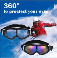 2x Mens Winter Snow Ski Goggles Anti-fog Lens UV Snowboard Snowmobile Motorcycle
