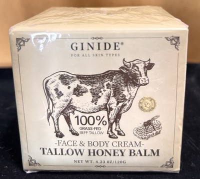 GINIDE Tallow Balm Grass-Fed Beef Tallow & Honey Face & Body Cream 4.23oz