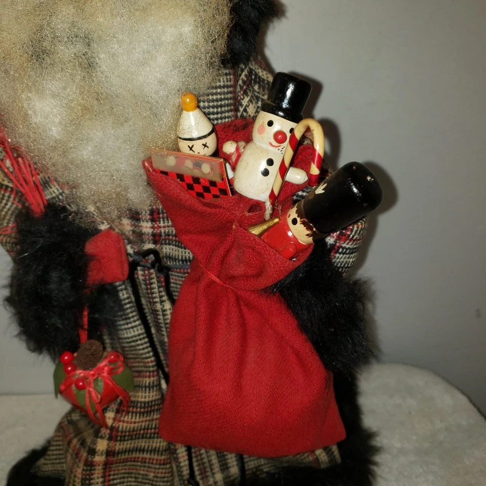 OOAK Artisan Folk Art Santa Belsnickle Primitive Christmas Doll 16" Signed - Image 3 of 4