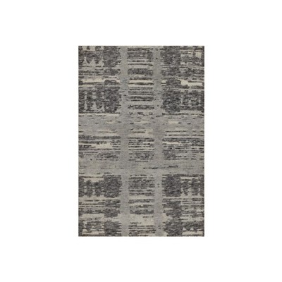 2'x3'1'' Gray Modern Mat Rug Criss Cross Erased Design Hand Knotted Wool 91811