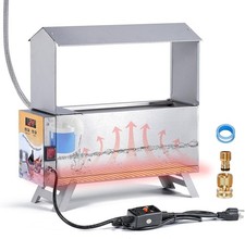 Heated Chicken Waterer 2 Gallon with Stand Stainless Steel Automatic Poultry Dri