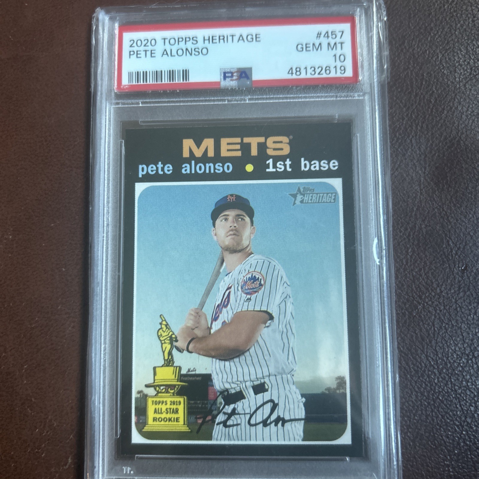 2020 Topps Heritage Pete Alonso #457 PSA 10 view 1