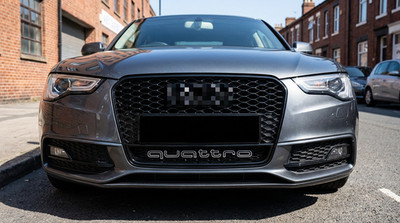 Waben Grill für Audi A5 S5 B8.5 Facelift 13-16 RS-Look Kühlergrill Glanz Schwarz