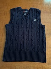 Chaps Boys Navy Blue Cable Knit Sleeveless Vest Size Small ( 8 )