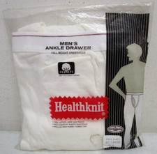 VINTAGE NOS HEALTHKNIT MEN'S ANKLE DRAWER FALL WEIGHT UNDERWEAR SZ 4XL