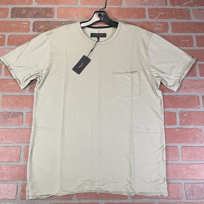 Rag & Bone Slub Jersey Matthew Pocket Tee Moss Green Mens Medium NWT $118