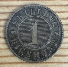 1860 1 Skilling, Denmark, Frederik VII (Bronze), About VF