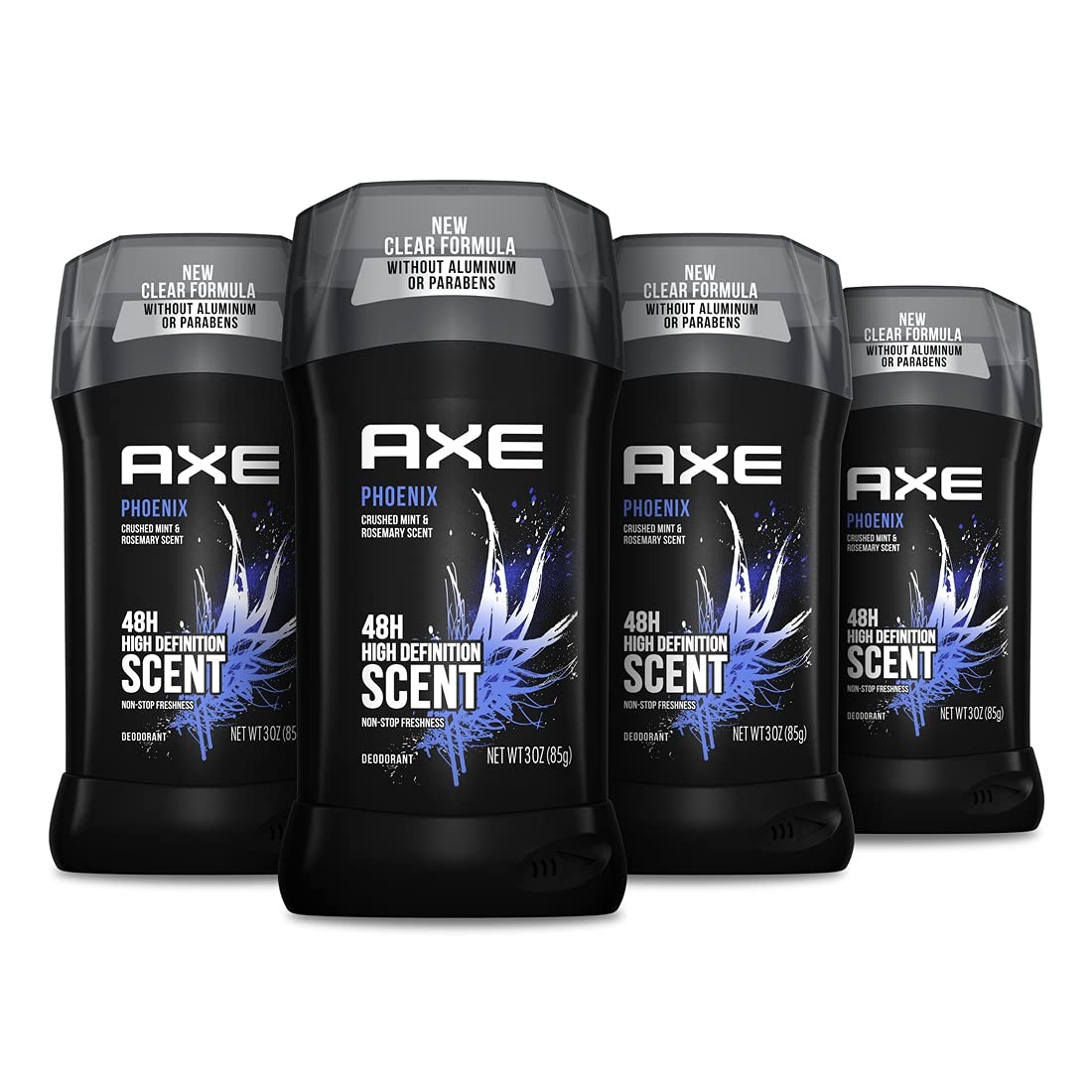 AXE Phoenix Deodorant 48H Odor Protection Crushed Mint & 3 Ounce (Pack of 4) 