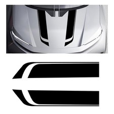 YTFRL 2 PCS Car Hood Decal, 33.5" x 6.5" Waterproof Stripe Graphic Black