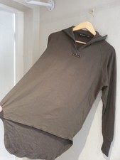WOMENS DEERHUNTER DARK GREEN RIBBED QUARTER ZIP TOP THUMB HOLES SIZE XL 16 HI LO