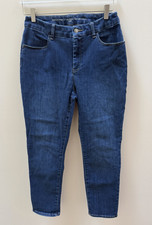 Chico's Perfect Stretch Girlfriend Slim Leg Ankle Jeans Size 1 / 8 Dark Blue