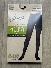 Hanes Women's Ecosmart 1 Pair Control Top Tights - 50 Denier Black Size L