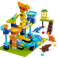 Marble Run Building Blocks for Kids Ages 3  121-Piece Dinosaur STEM Toy wit...