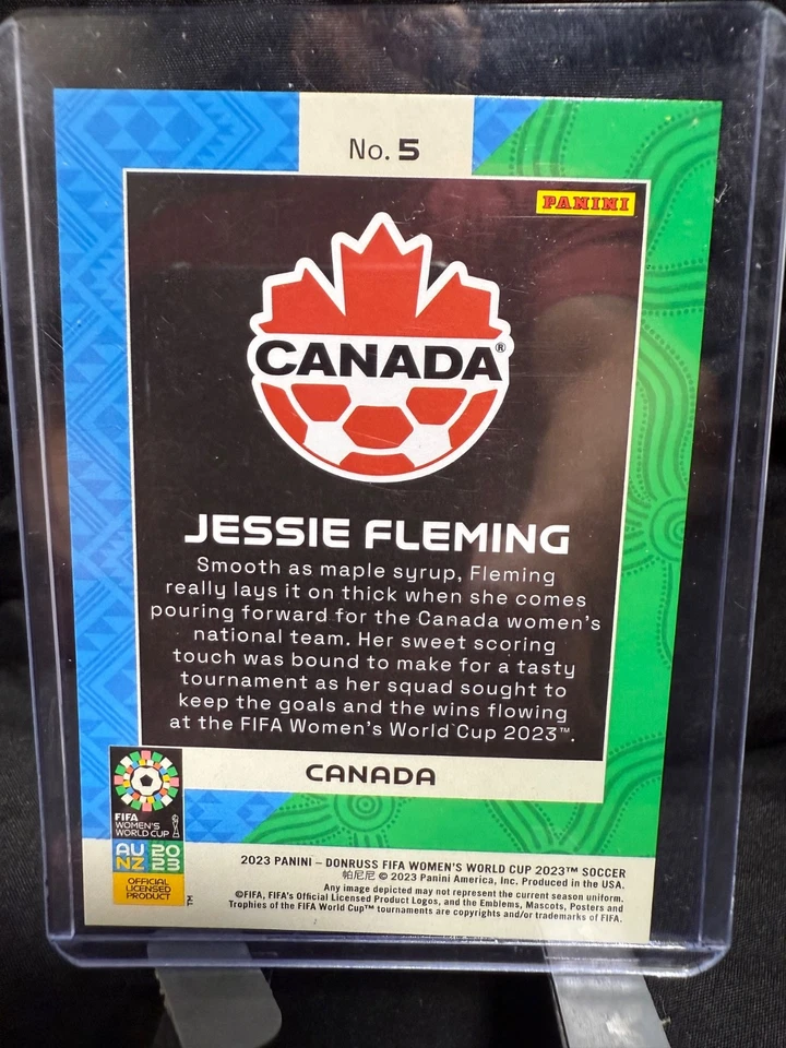 Jessie Fleming PUNTOS DE REFERENCIA NACIONALES Canadá 2023 Donruss Copa Mundial Femenina de la FIFA #5 Foto 2 de 2