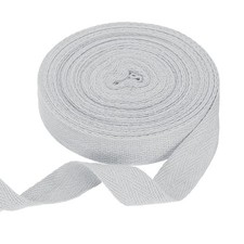 Cotton Twill Tape Ribbon 3/4" 11 Yard Herringbone Webbing Tape, Light Gray