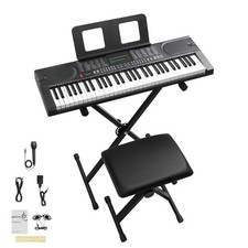 GEP-205 Elektronisches Keyboard 61 Tasten Piano mit Ständer Bank Bluetooth-MIDI