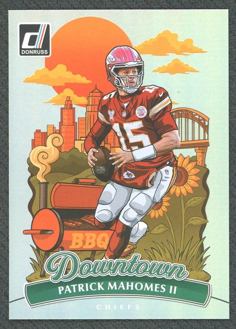 2025 Panini Donruss Patrick Mahomes Downtown (Surface Dimple by Right Shoulder)