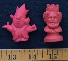 [ 1970s Burger King Restaurant Mascots - 2 Pencil Topper Erasers - Vintage ]