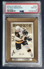 Upper Deck Bee Hive 2003-04 Patrice Bergeron Rookie #202 Golden /15 PSA 8 