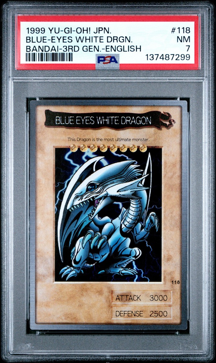 1999 YU-GI-OH! JAPANESE BANDAI-3RD GENERATION #118 BLUE-EYES WHITE