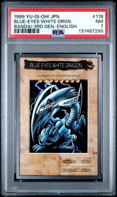 1999 YU-GI-OH! JAPANESE BANDAI-3RD GENERATION #118 BLUE-EYES WHITE