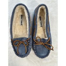 Minnetonka Moccasin Slippers Size 6 Women's Cally Blue