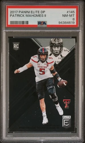 2017 Panini Elite Draft Picks #145 Patrick Mahomes II RC PSA 8