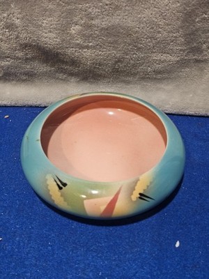 Signed JUDITH STILES Southwestern Design Bowl/Vase 6.5  Sunset Pastel Colors