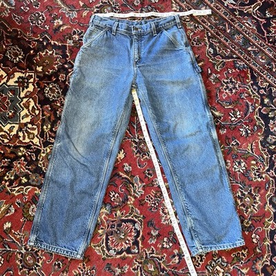Vintage Carhartt Flannel Lined Denim Jean Made In Mexico Sz 32x30