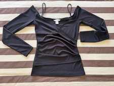 Black Off Shoulder Wrap Top With Spaghetti Straps From H&M Size Xs