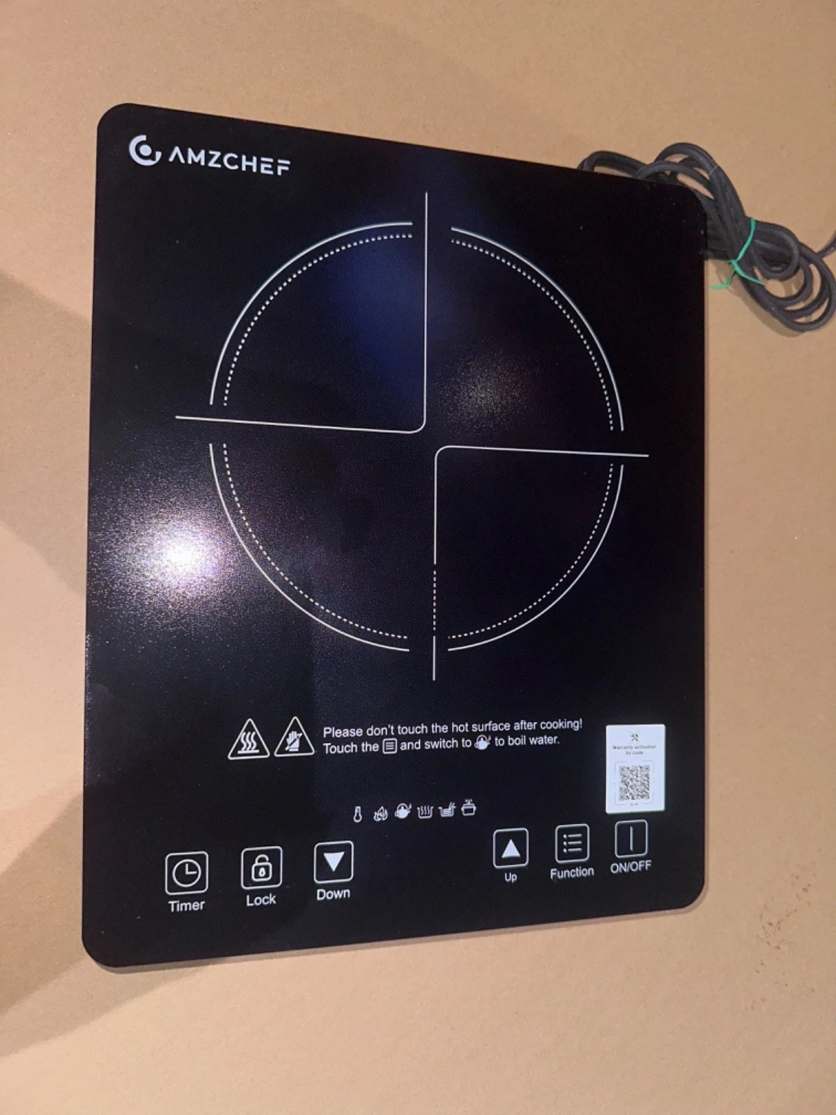 AMZCHEF portable Induction Cooktop 20 Temperature Power Levels 1800W