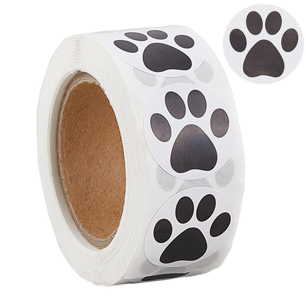 Stickers patte de chien mignon rouleau de 500 autocollants animaux pour témoigner votre amour