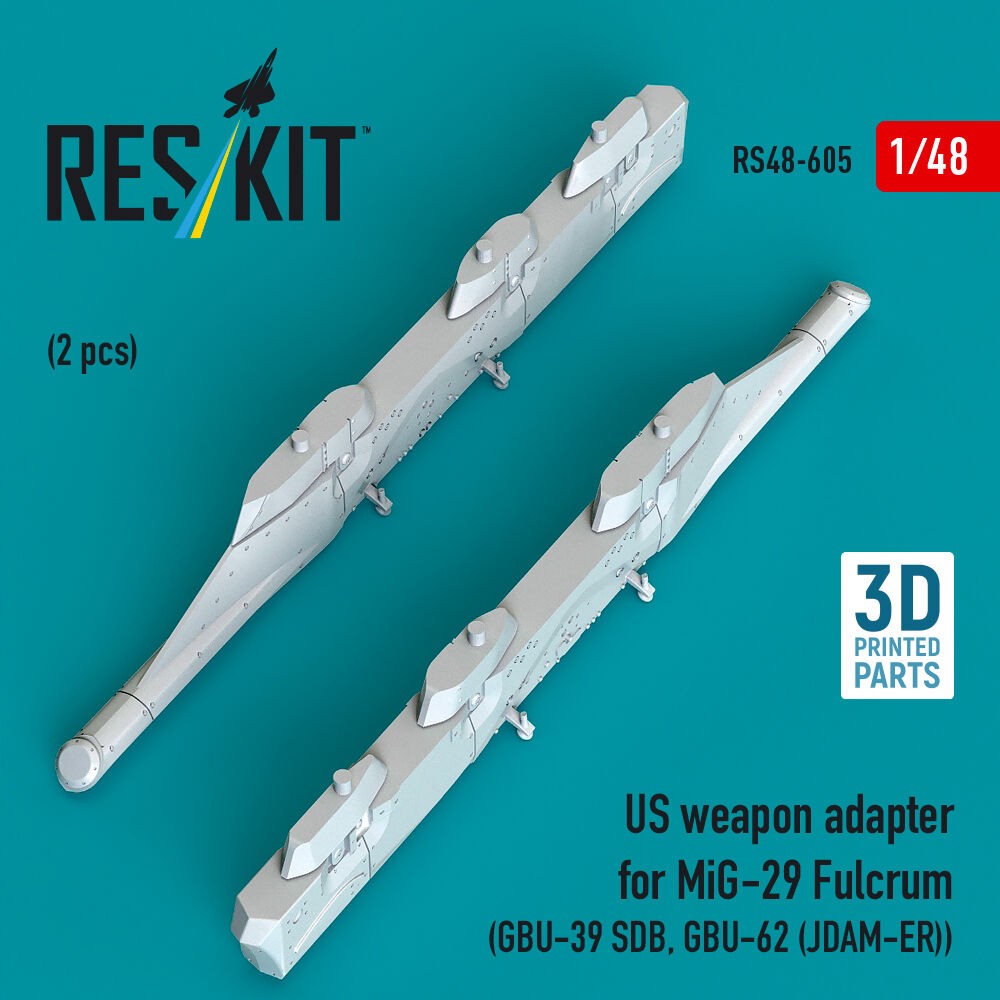 ResKit RS48-0605 1:48 US Weapon Adapter For MiG-29 Fulcrum (2 Pcs) GBU-39 SDB