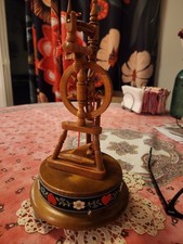 Vintage Reuge Handmade Music Box The Old Spinning Wheel Switzerland 9" on The Hot Collector