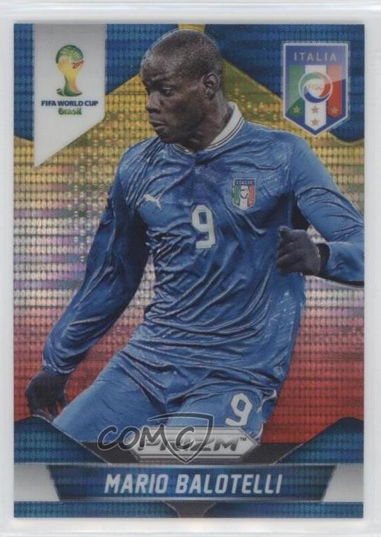 2014 Panini Prizm World Cup Yellow & Red Pulsar Prizm Mario Balotelli #132 9cf