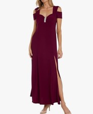 R&M  Richards Womens  Cold Shoulder Formal Evening Dress 
