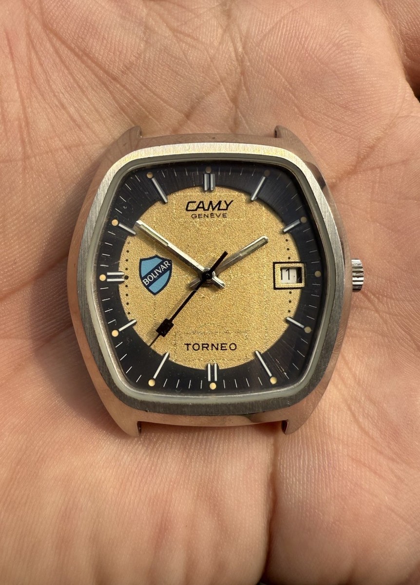 Vintage Camy Genève Torneo Quartz Watch Bolivar Dial FIFA 1978