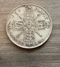 1914 Florin - George V British Silver Coin - Very Nice example