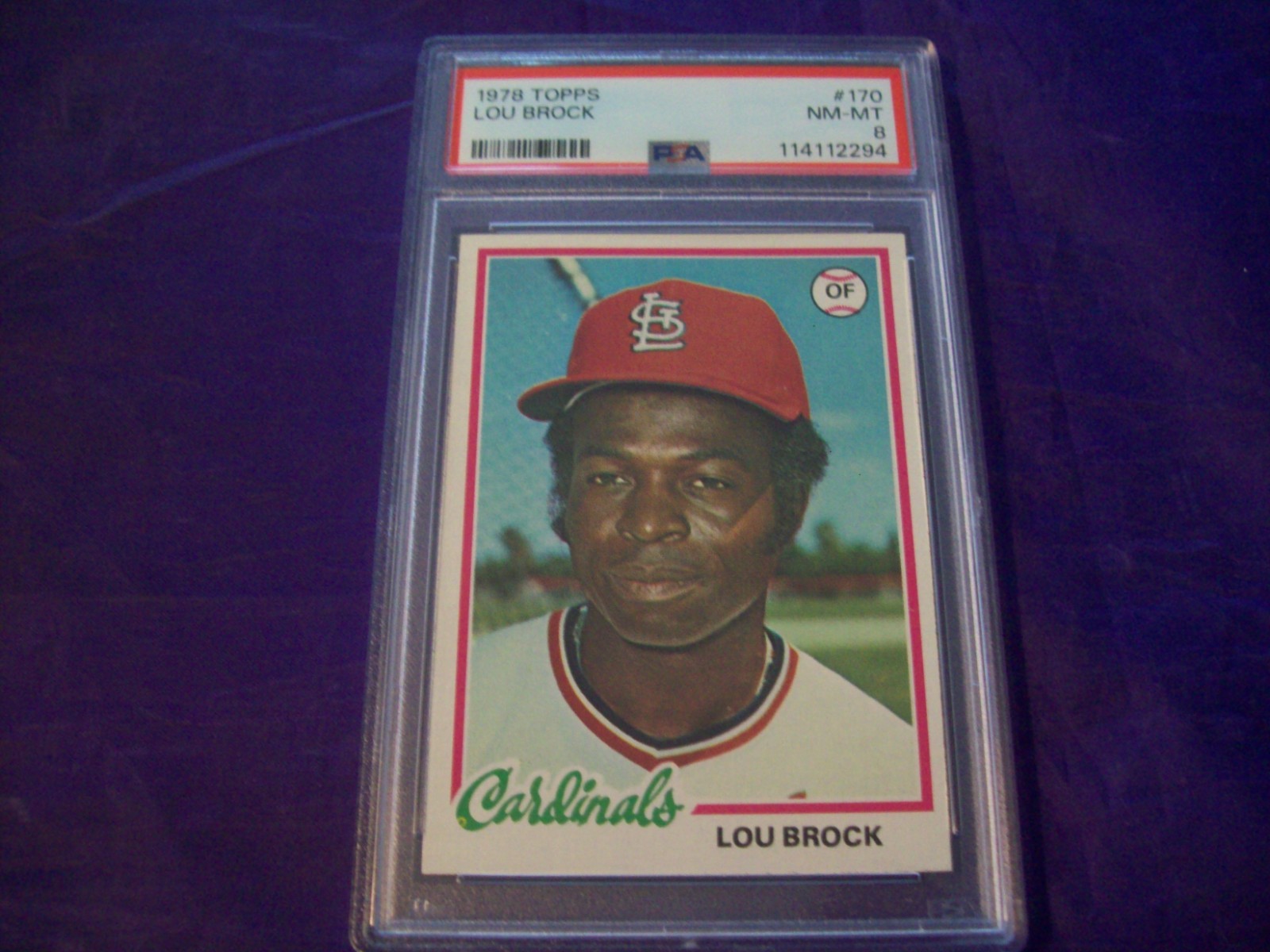 1978 TOPPS #170 LOU BROCK PSA 8