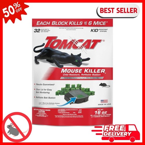 Mouse Mice Rat Killer 32 Blocks Bait Poison Rodent 1 Station Trap Control New - Picture 20 of 24