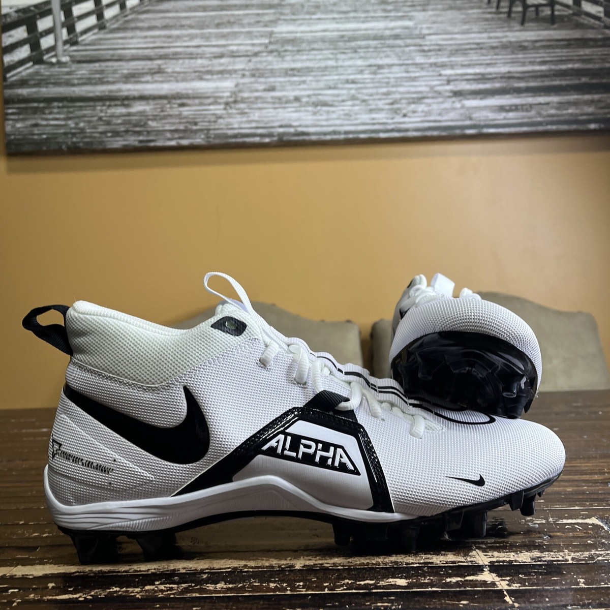 Nike Mens Alpha Menace Varsity 3 CV0586-100 White Football Cleats
