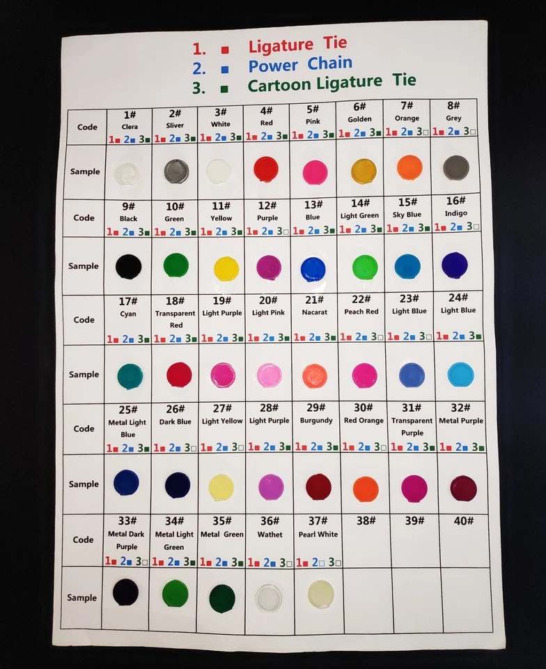 Bandas elásticas de goma para ortodoncia dental Power Chain cortas/largas/cerradas Foto 3 de 3