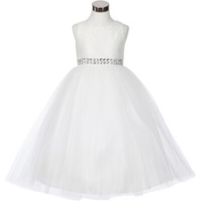 WHITE Size 2 Flower Girl Dress Birthday Bridesmaid Communion Formal Party