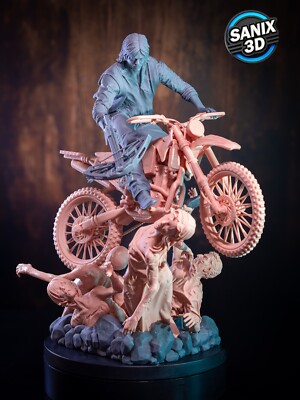 Daryl on Bike (1) Unpainted  1/12 resin model kits SAN