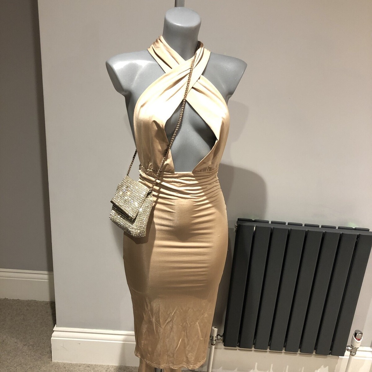 Multiway Beige Nide Sexy Midi Dress Size S | eBay UK