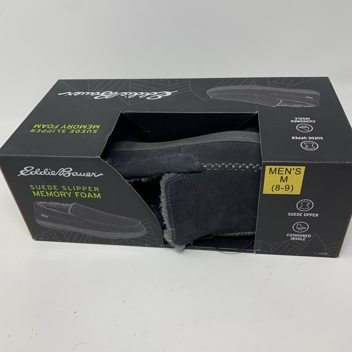 B23 SHOW ITEM NIB Eddie Bauer Suede Memory Foam Slippers EDDIE BAUER Sherman Suede Memory Foam Slippers Size Men main image 4