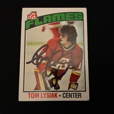 Autographed 1976-77 Topps  TOM LYSIAK  DECEASED 2016