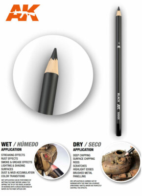 AK-Interactive Weathering Semi Grease Water Pencil - Black